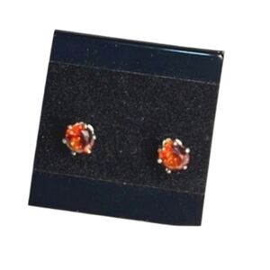 Earrings Red Cubic Zirconia Genuine Women Girls Teen Jewelry